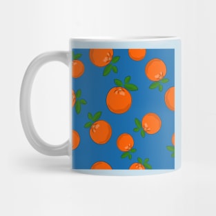Seamless Orange Pattern With Blue Background Mug
